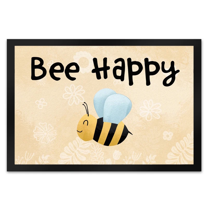 Bee Happy lustige Fußmatte mit glücklicher Biene