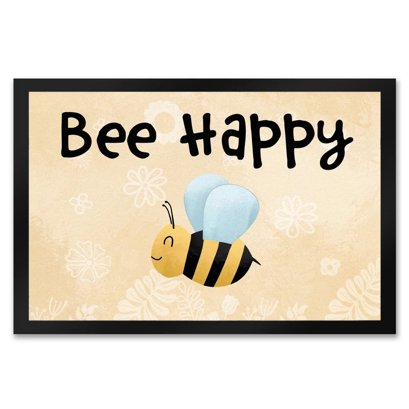 Bee Happy lustige Fußmatte mit glücklicher Biene