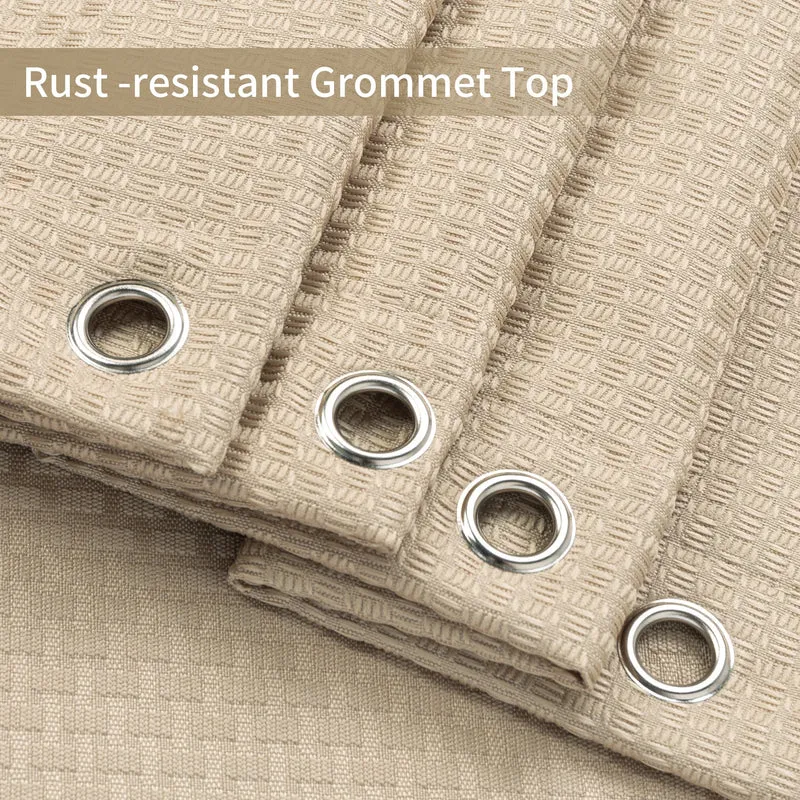 Tenda da doccia Garvee Waffle, impermeabile, resistente, in poliestere, color talpa, per spa, di lusso, 182 x 182 cm, per bagno