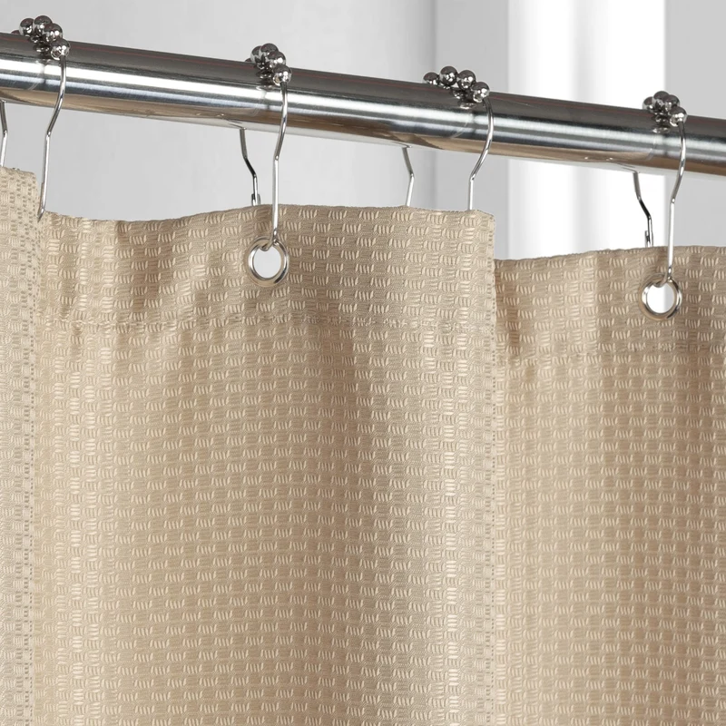Tenda da doccia Garvee Waffle, impermeabile, resistente, in poliestere, color talpa, per spa, di lusso, 182 x 182 cm, per bagno