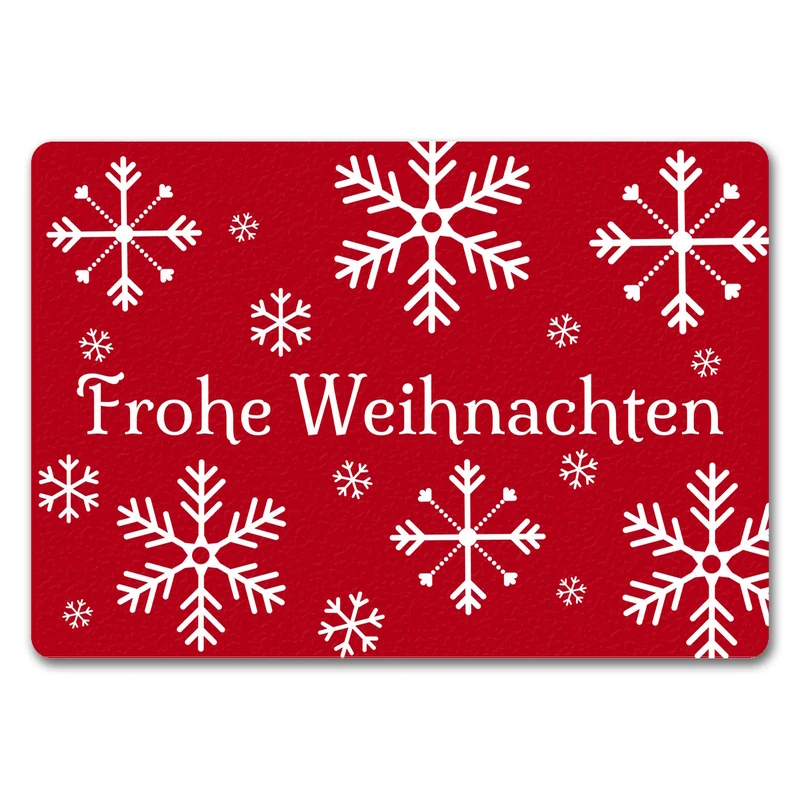 Frohe Weihnachten Türmatte mit Schneeflocken Fußmatte