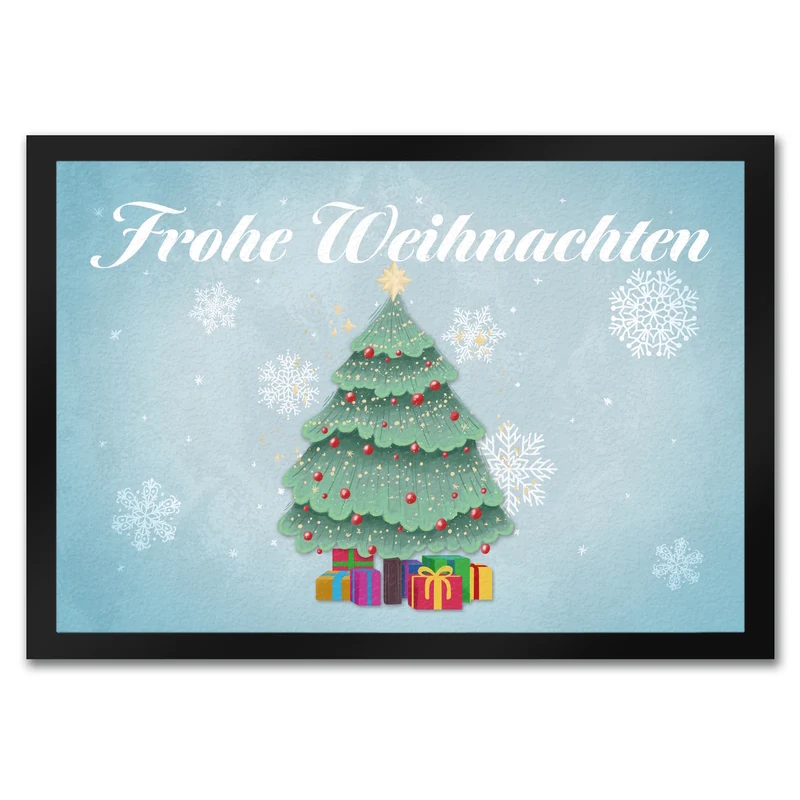 Frohe Weihnachten mit schönem Weihnachtsbaum Fußmatte