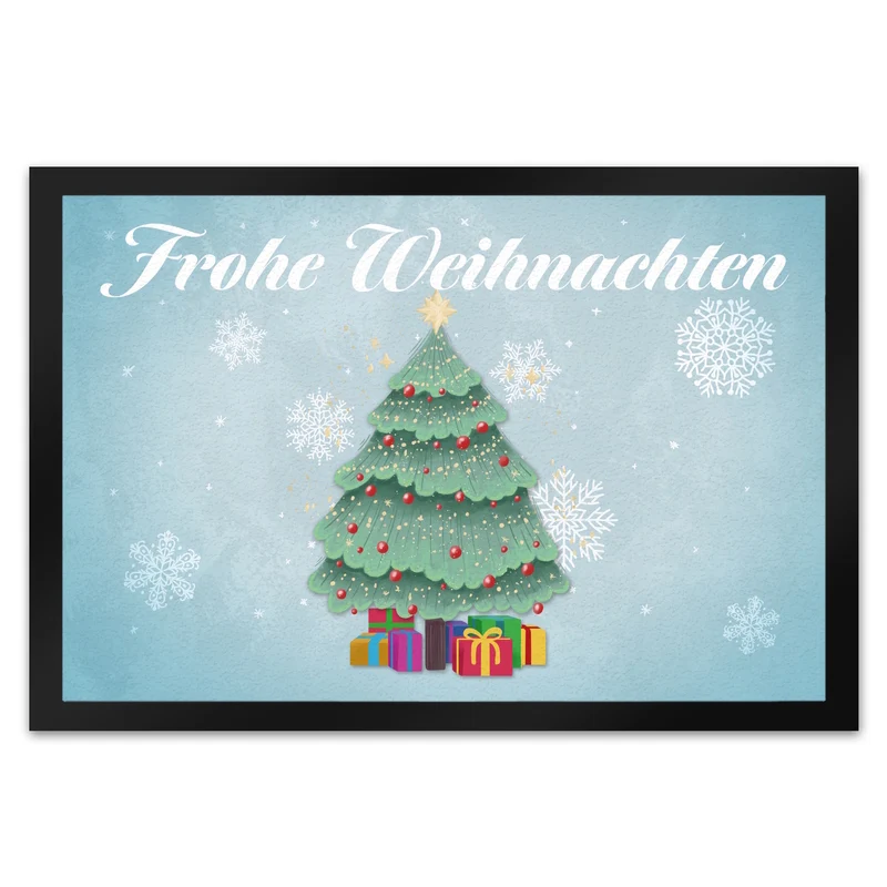 Frohe Weihnachten mit schönem Weihnachtsbaum Fußmatte