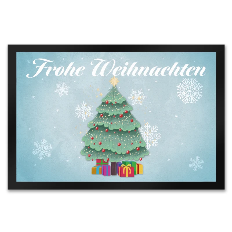 Frohe Weihnachten mit schönem Weihnachtsbaum Fußmatte