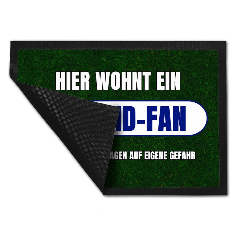 Hier wohnt ein Madrid-Fan Fußmatte in 35x50 cm mit Rasenmotiv