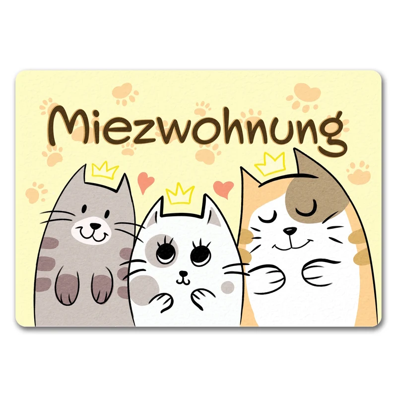 Miezwohnung Fußmatte mit drei süßen Katzen für alle Katzenliebhaber