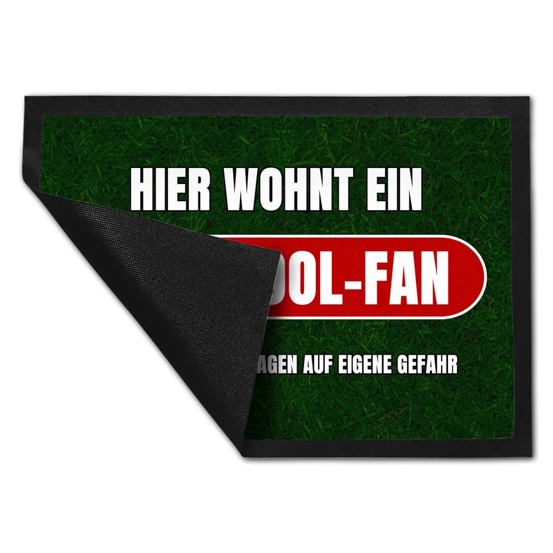 Hier wohnt ein Liverpool-Fan Fußmatte in 35x50 cm mit Rasenmotiv