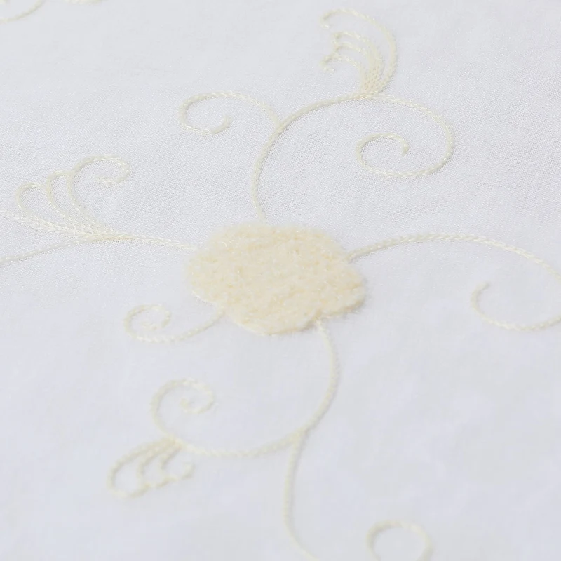 Garvee Tende Trasparenti Tende da Cucina Tende Corte Bianche Gialle Ricamate Tascabili Floreali 26''x24'' per Soggiorno e Camera da Letto