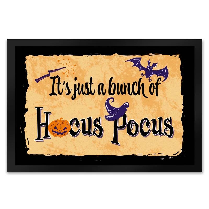 Fußmatte mit Halloween Motiv und Spruch - It's just a bunch of Hocus Pocus -
