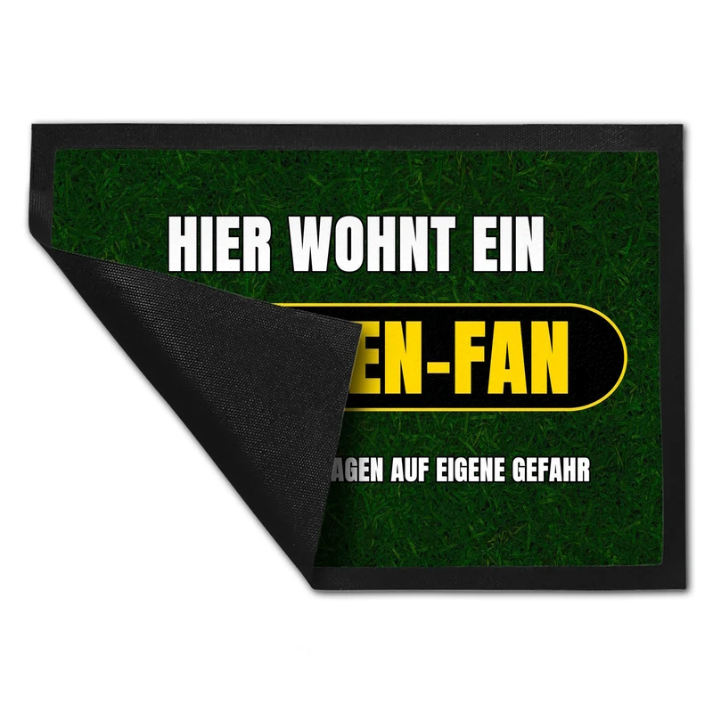 Hier wohnt ein Dresden-Fan Fußmatte in 35x50 cm mit Rasenmotiv