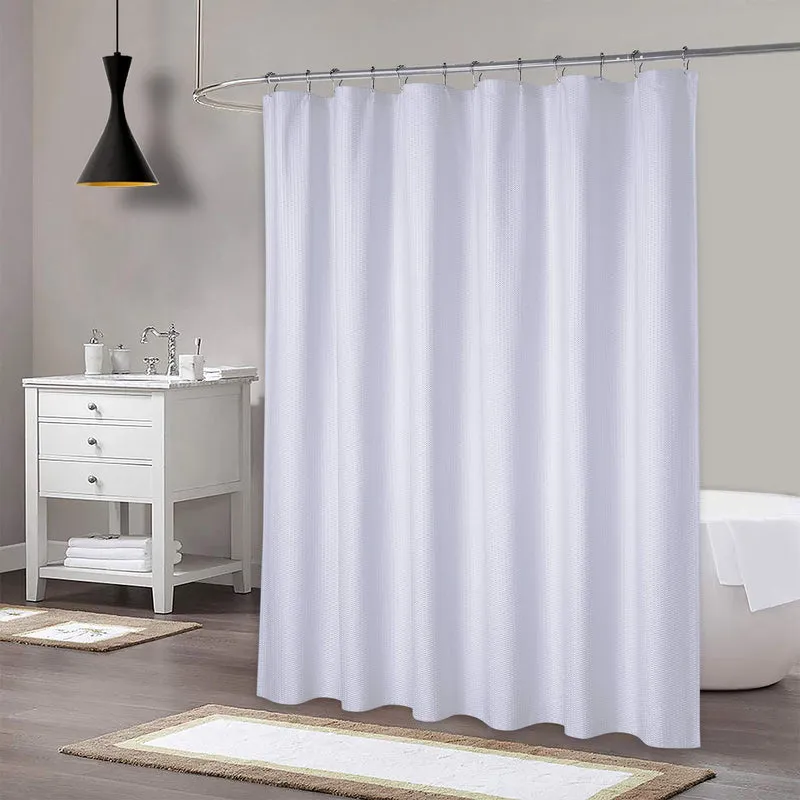 Tenda da doccia in microfibra Garvee, idrorepellente, bianca, 182.88x182.88 cm, per bagno, goffrata