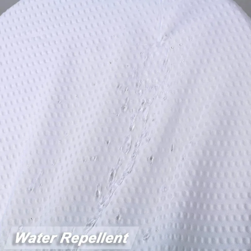 Tenda da doccia in microfibra Garvee, idrorepellente, bianca, 182.88x182.88 cm, per bagno, goffrata