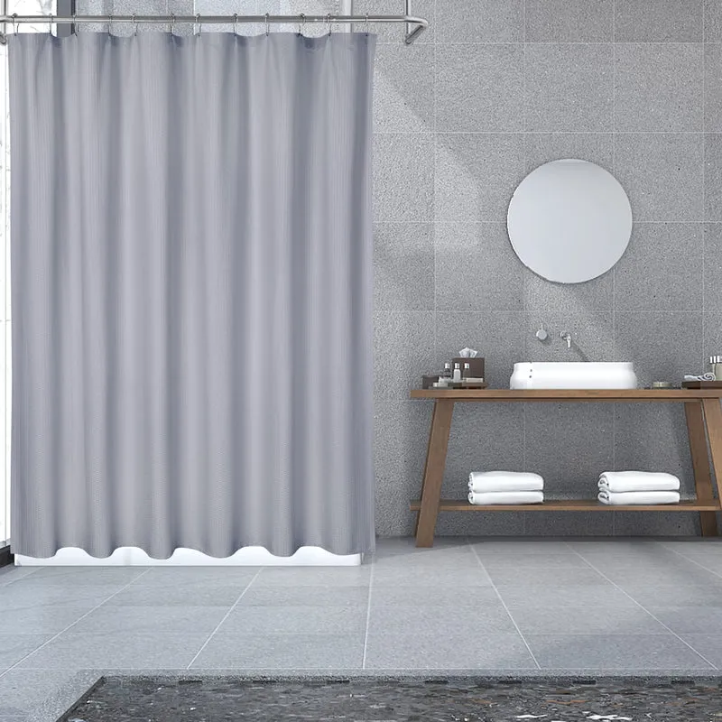 Tenda da doccia in microfibra Garvee con motivo in rilievo, idrorepellente, orlo appesantito, 12 occhielli, grigio, arredo bagno