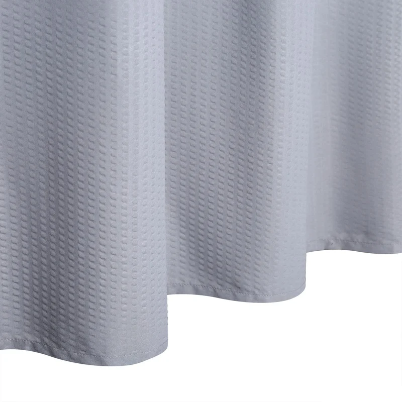 Tenda da doccia in microfibra Garvee con motivo in rilievo, idrorepellente, orlo appesantito, 12 occhielli, grigio, arredo bagno