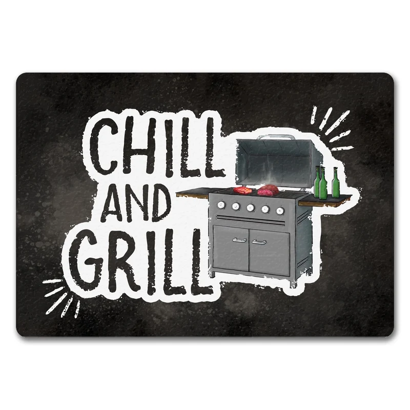 Chill and grill Fußmatte mit Elektrogrill Motiv