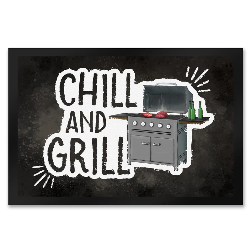 Chill and grill Fußmatte mit Elektrogrill Motiv