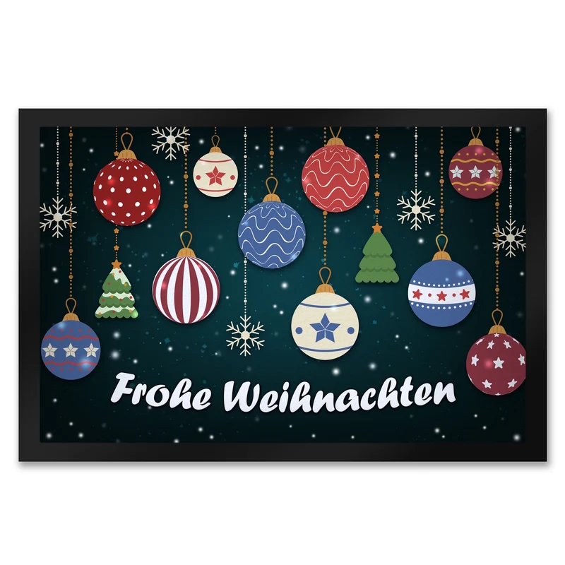 Frohe Weihnachten Christbaumkugeln Fußmatte