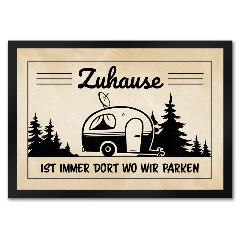 Zuhause ist immer dort wo wir Parken Fußmatte mit Camping-Motiven