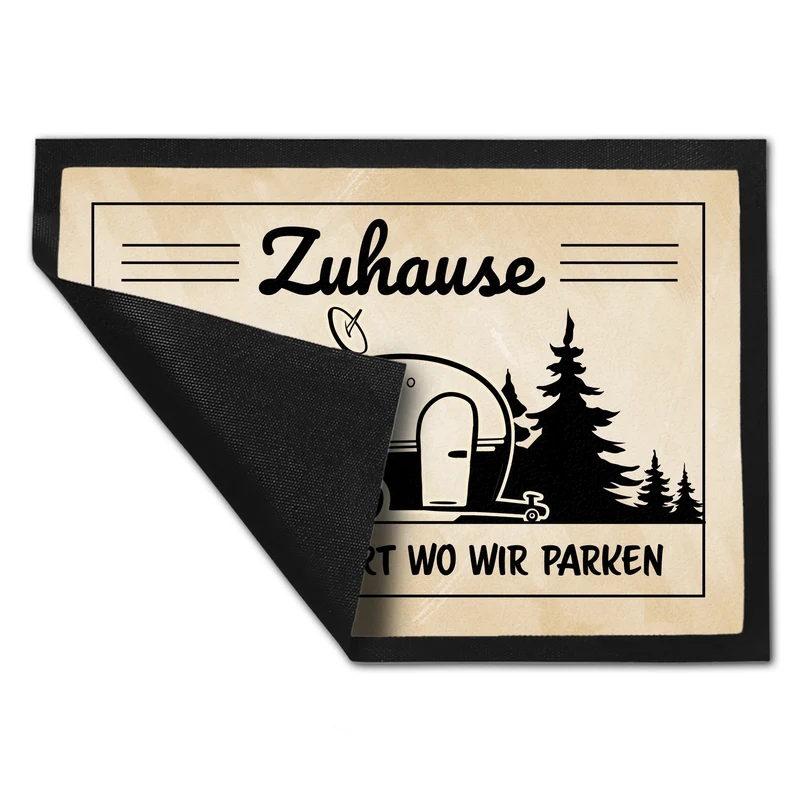 Zuhause ist immer dort wo wir Parken Fußmatte mit Camping-Motiven