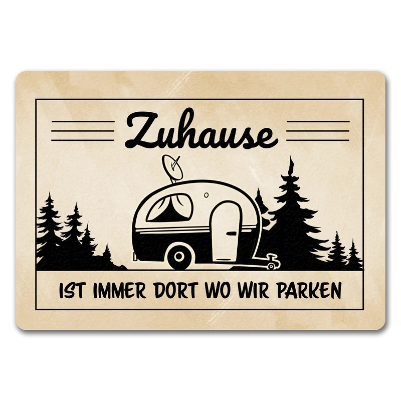 Zuhause ist immer dort wo wir Parken Fußmatte mit Camping-Motiven