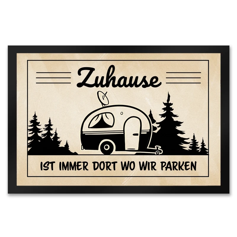 Zuhause ist immer dort wo wir Parken Fußmatte mit Camping-Motiven