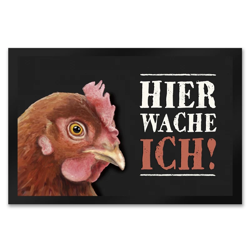 Hier wache ich! Huhn Fußmatte