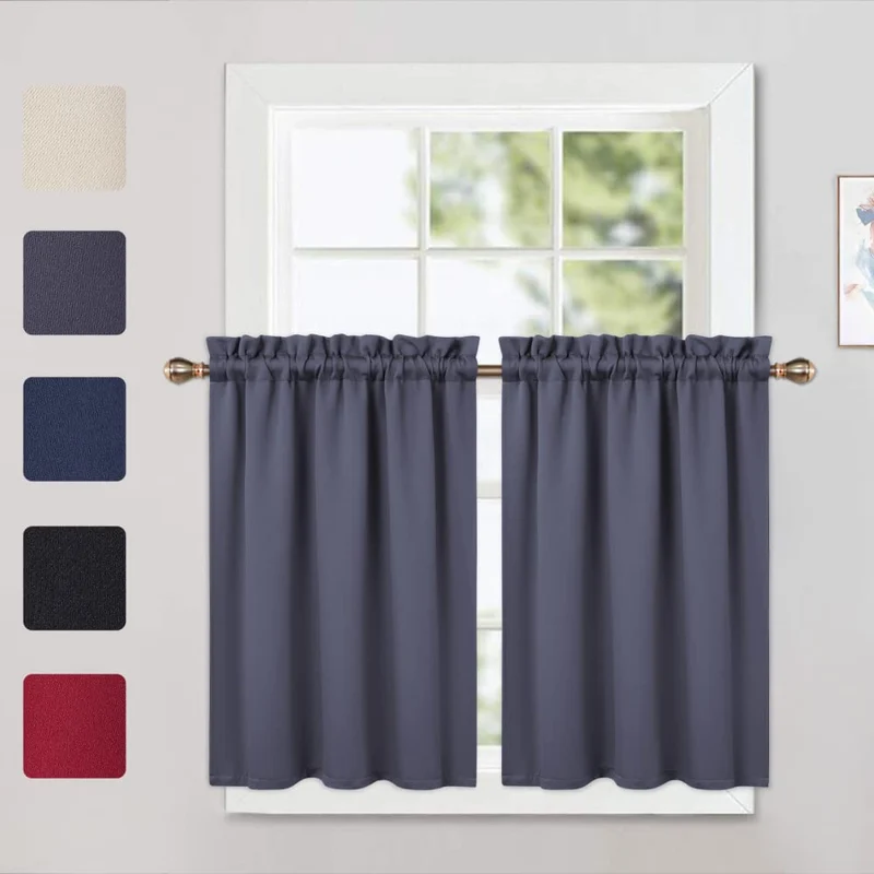 Tende oscuranti Garvee, 2 pezzi, per finestre, soggiorno, cucina, camera da letto, isolate termicamente, 26×24 pollici, grigio scuro