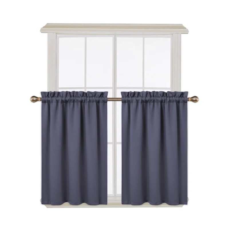 Tende oscuranti Garvee, 2 pezzi, per finestre, soggiorno, cucina, camera da letto, isolate termicamente, 26×24 pollici, grigio scuro