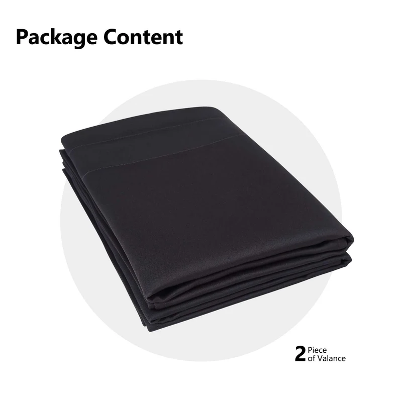 Garvee 2 pezzi mantovane oscuranti per finestre, soggiorno, cucina, camera da letto, mantovane termoisolanti per finestre, nero, 26×30 pollici