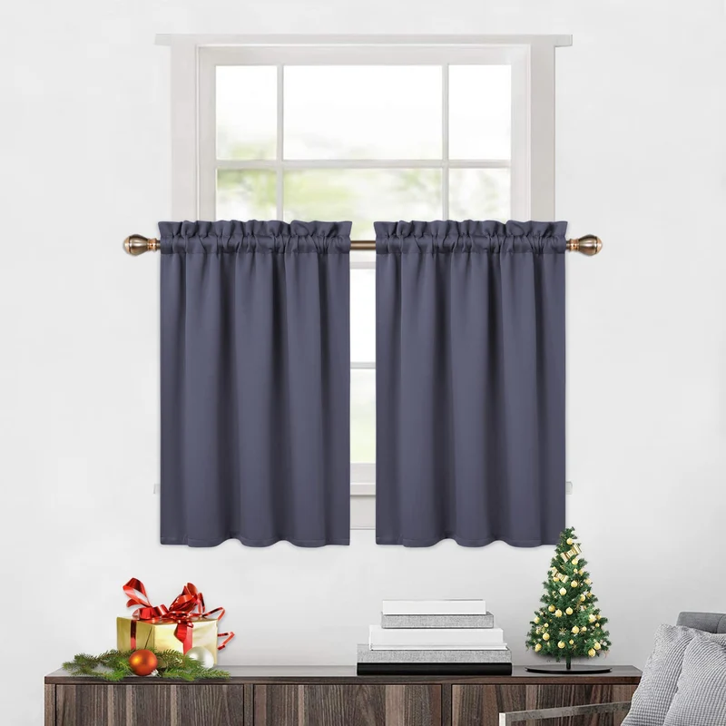 Tende oscuranti Garvee, 2 pezzi, per finestre, soggiorno, cucina, camera da letto, isolate termicamente, 26×36 pollici, grigio scuro