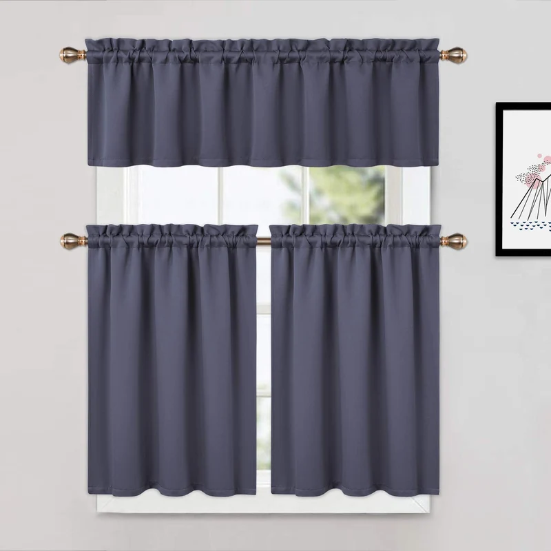 Tende oscuranti Garvee, 2 pezzi, per finestre, soggiorno, cucina, camera da letto, isolate termicamente, 26×36 pollici, grigio scuro