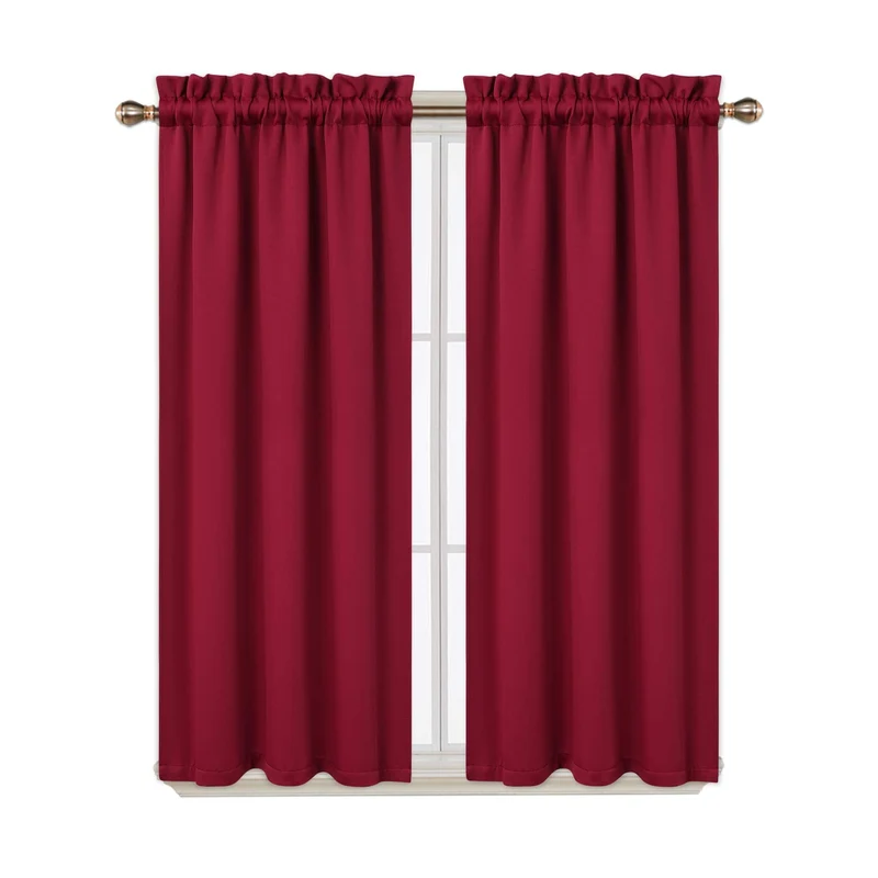 Tende oscuranti Garvee, 2 pezzi, 26x45 pollici, rosse, per soggiorno, cucina, camera da letto, termoisolanti