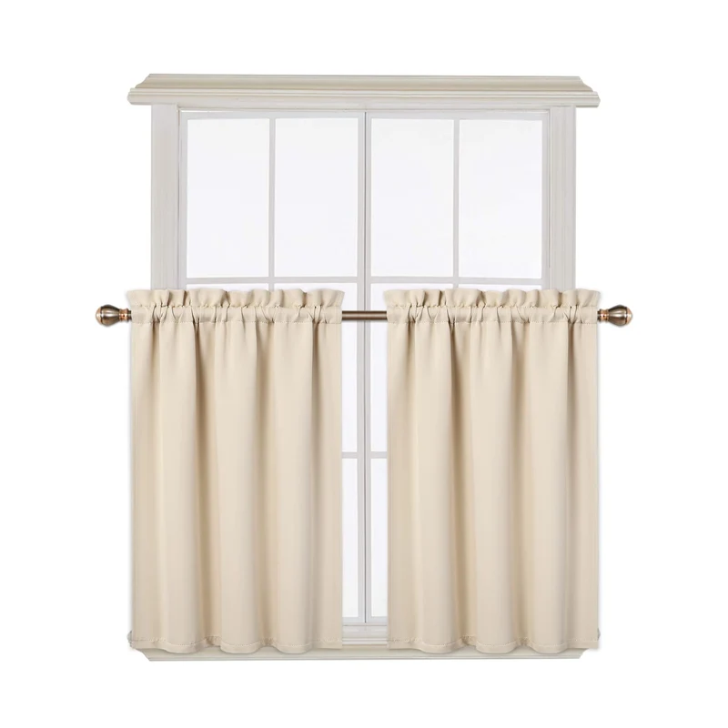 Tende oscuranti Garvee, 2 pezzi, per finestre, soggiorno, cucina, camera da letto, beige, 26x24 pollici