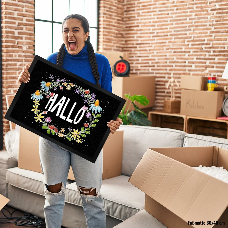 Hallo Blumen Fußmatte
