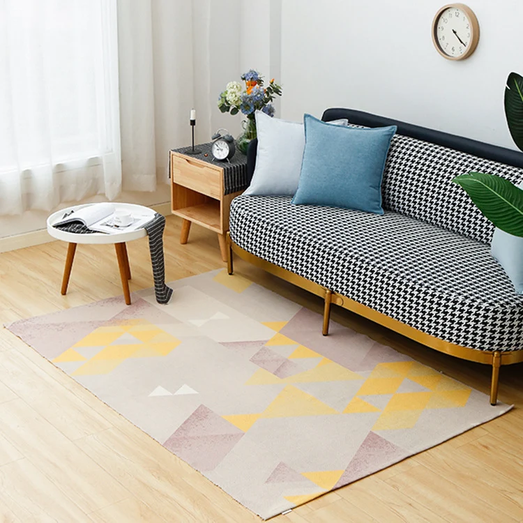 Runder Dekorativer Wohnzimmer-Teppich mit modernem geometrischem Muster Karnz