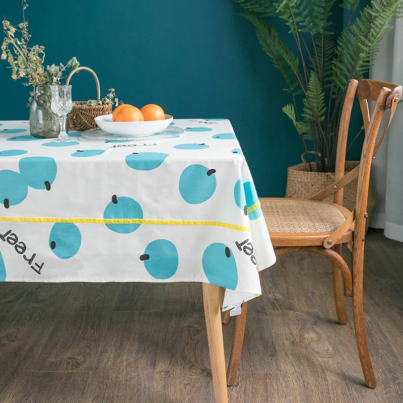 Rechteckige Baumwollmisch-Tischdecke mit fruchtigem Orangen-Print und pflegeleichtem Finish Karnz