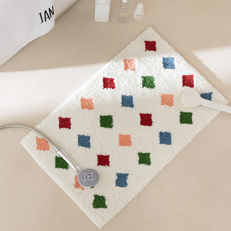 Modernes Streifen-Badvorleger mit reliefiertem Hochflor und rutschfester Latexbasis Karnz