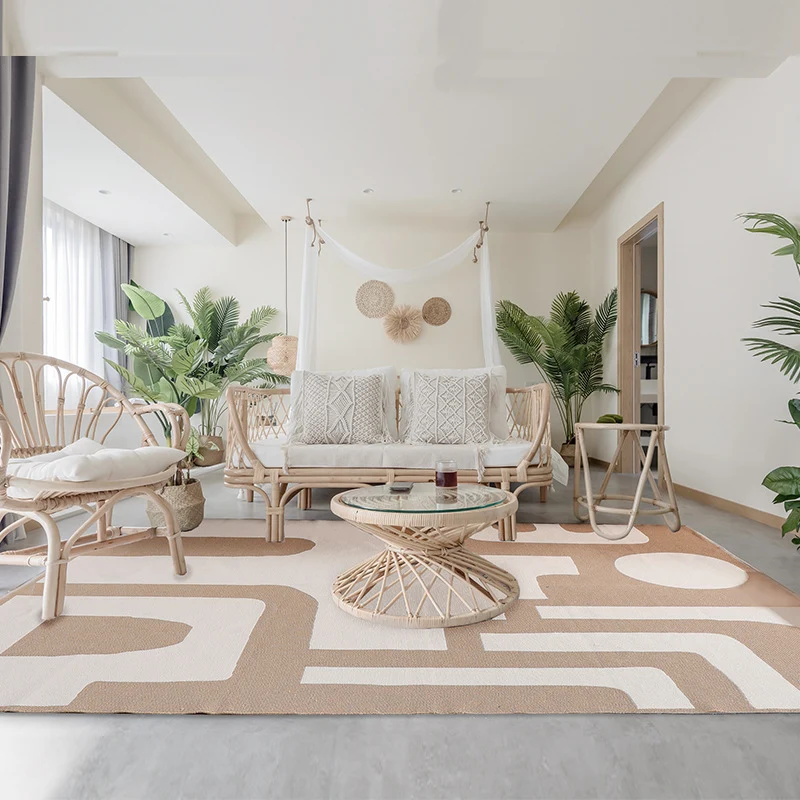 Moderner flachgewebter Wohnzimmer-Teppich mit abstraktem geometrischem Design Karnz
