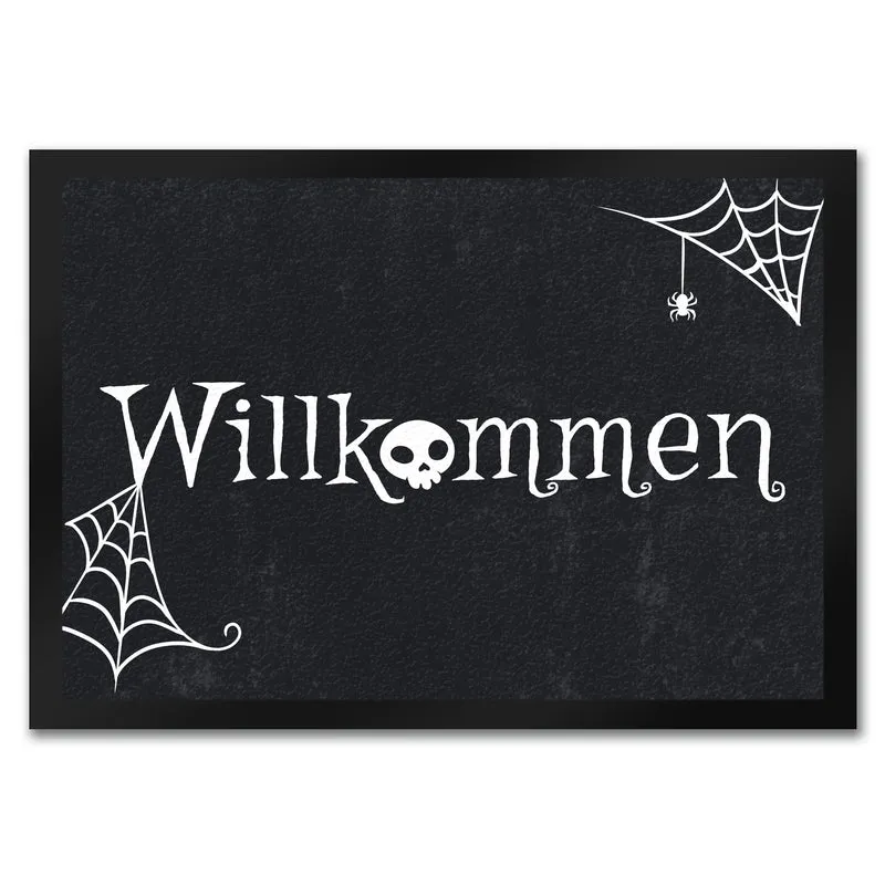 Willkommen Halloween Fußmatte mit grusligen Motiven