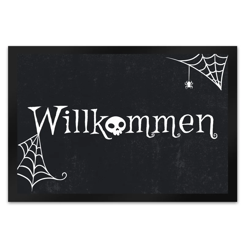 Willkommen Halloween Fußmatte mit grusligen Motiven