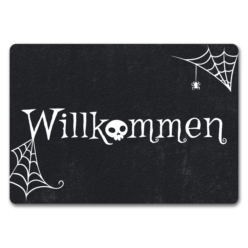 Willkommen Halloween Fußmatte mit grusligen Motiven