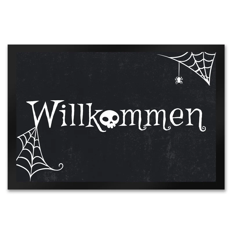 Willkommen Halloween Fußmatte mit grusligen Motiven