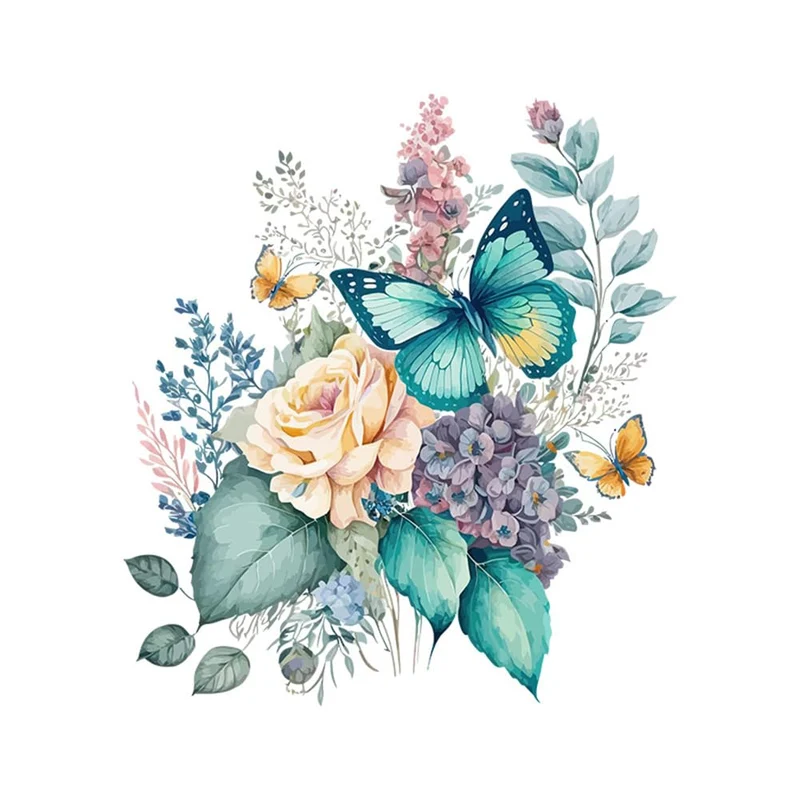 Garvee Sticker WC Autoadesivo PVC Farfalle e Fiori Decorazione Bagno 30x30 cm Impermeabile Rimovibile