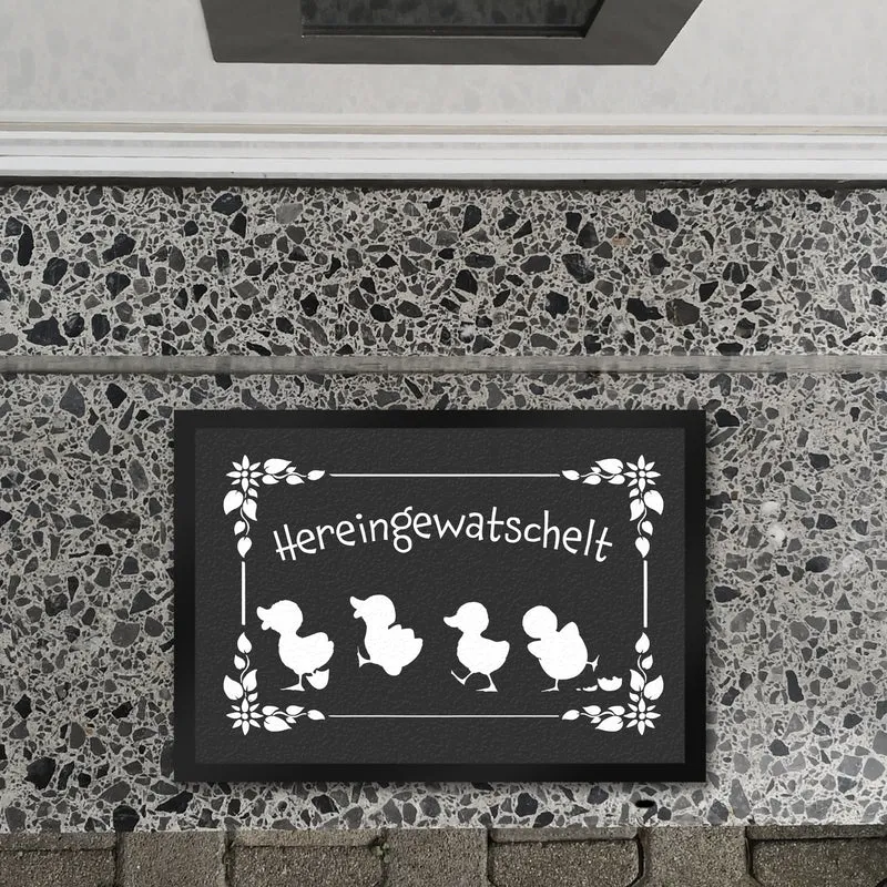 Hereingewatschelt Fußmatte mit niedlichen Entchen