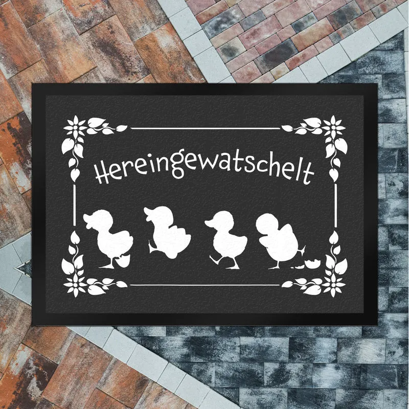 Hereingewatschelt Fußmatte mit niedlichen Entchen