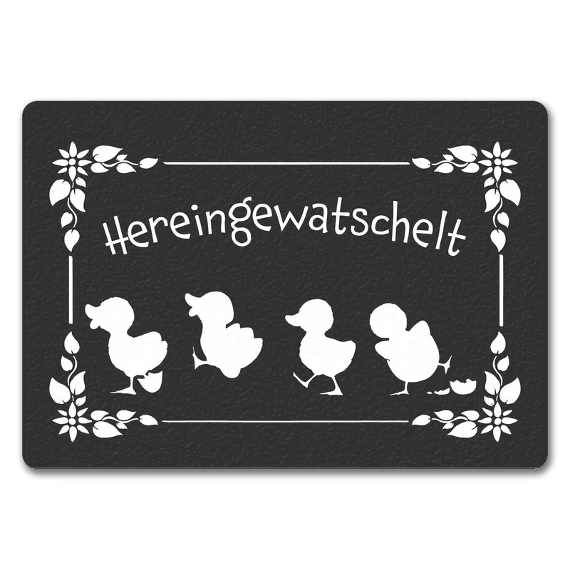 Hereingewatschelt Fußmatte mit niedlichen Entchen