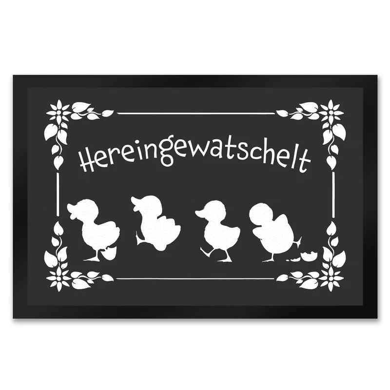 Hereingewatschelt Fußmatte mit niedlichen Entchen
