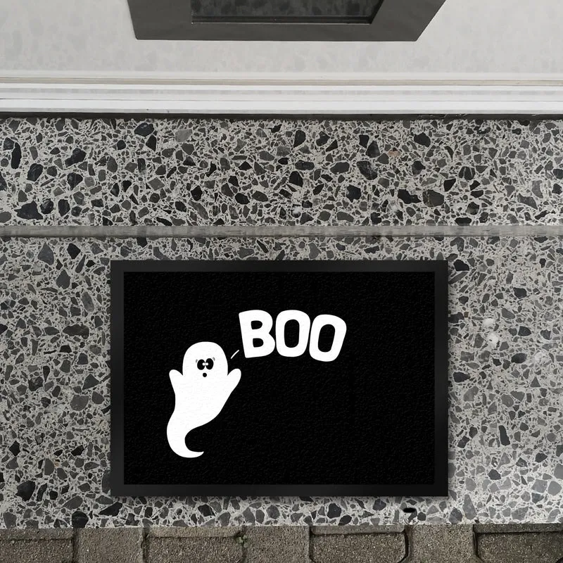 Gespenst Fußmatte mit Spruch: Boo