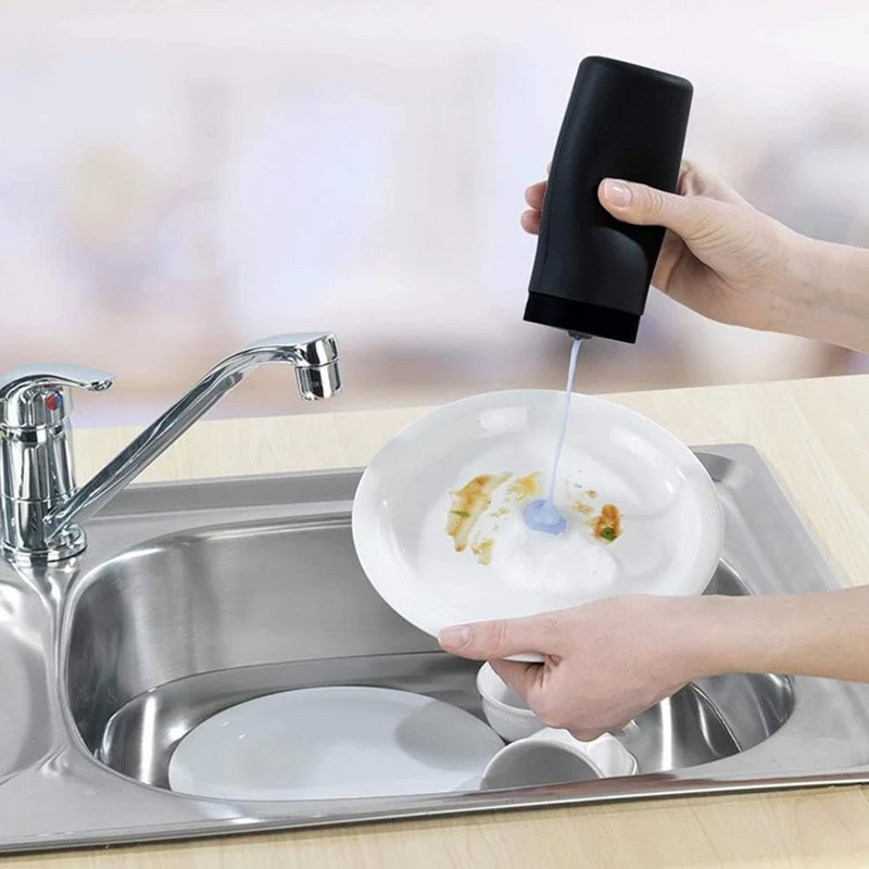 Garvee Set 2 Dispenser Ricaricabili Per Sapone, Dosaggio Preciso, Materiale Plastico Resistente, Multiuso Per Cucina E Bagno, Trasparente