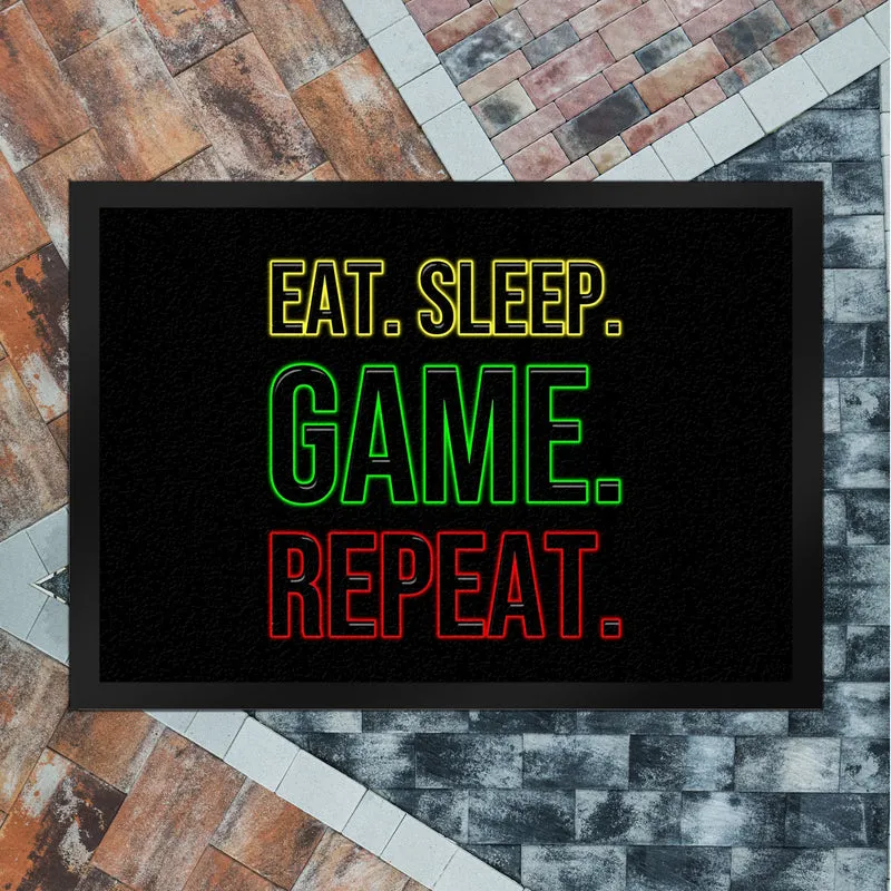 Eat. Sleep. Game. Repeat. Zocker Fußmatte